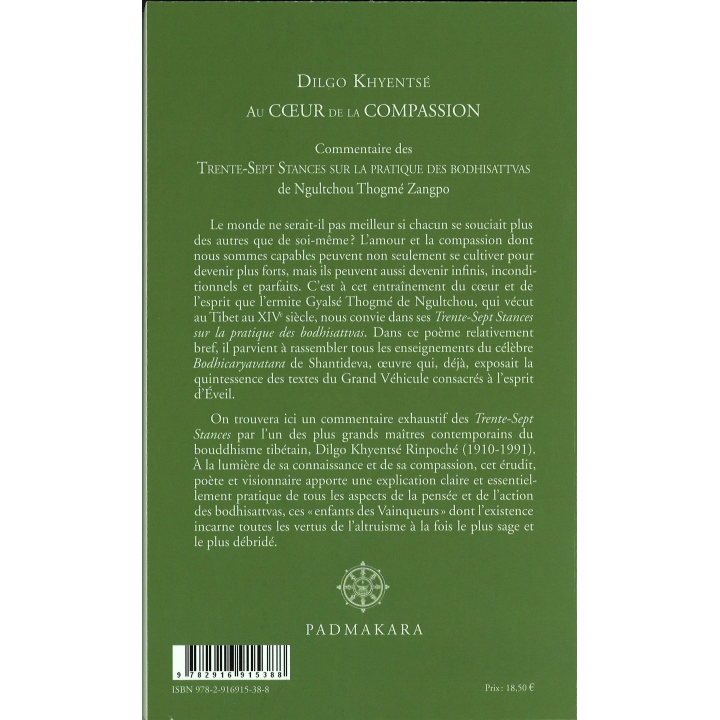 Au Coeur de la Compassion Commentaire des Trente-sept stances sur la pratique des bodhisattvas de Th