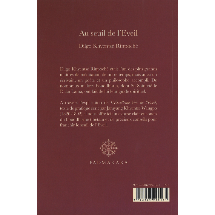 Au Seuil de l'Eveil - Dilgo Khyentsé Rinpoché