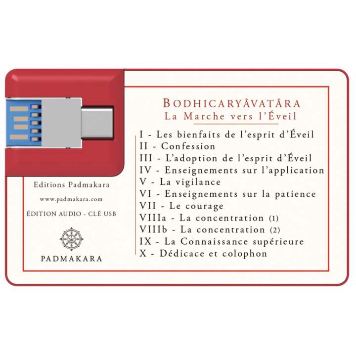 Bodhicaryâvatâra - La Marche vers l'Eveil Livre Audio Mp3 sur clé USB-A et USB-C